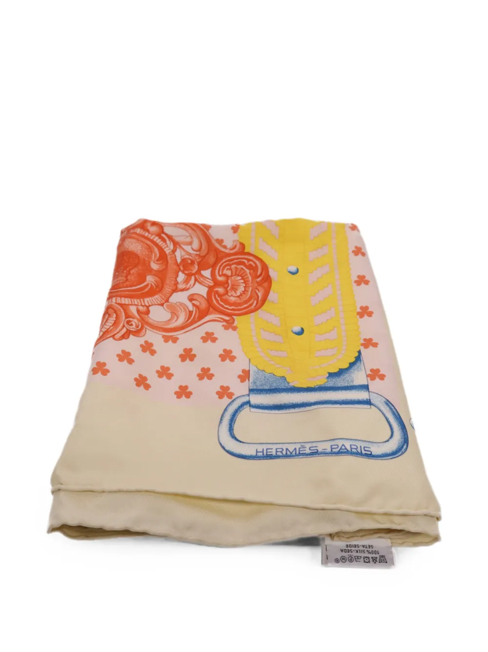 Hermès Pre-Owned Buckles Braids Tsar silk scarf - Toni neutri