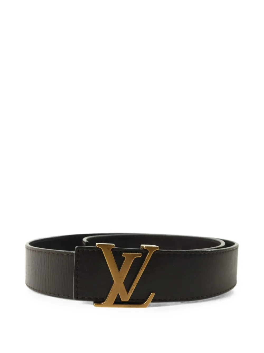 Pre-owned Louis Vuitton Logo-detail Leather Belt In Brown