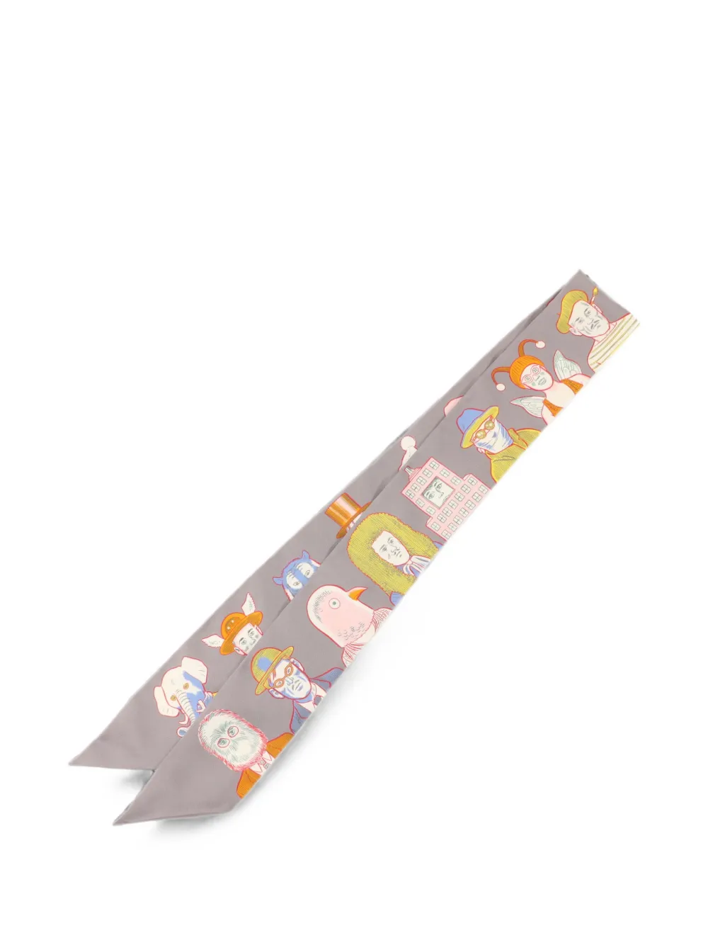 Hermès Pre-Owned graphic-print silk scarf - Grigio
