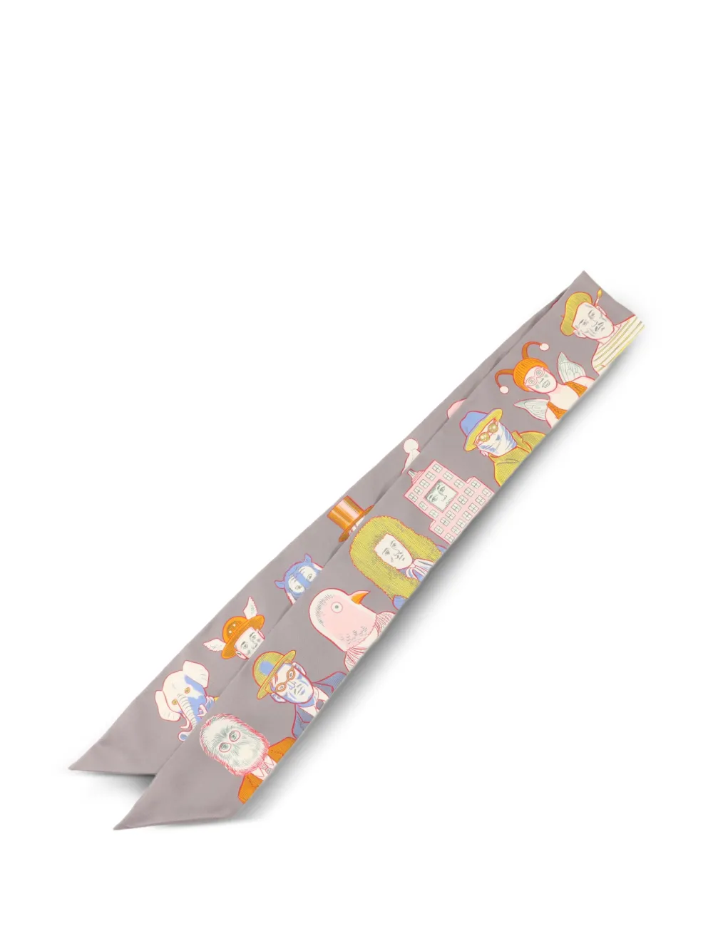 Hermès Pre-Owned graphic-print silk scarf - Grigio