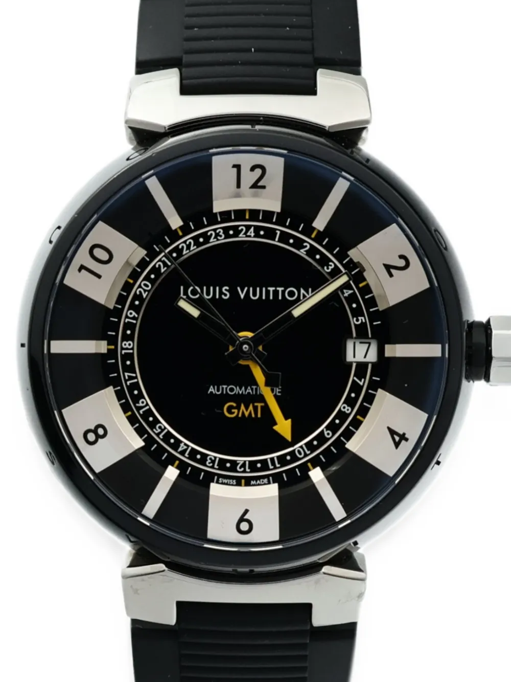 Louis Vuitton Pre-Owned Tambour GMT 41mm Watch | Black | FARFETCH