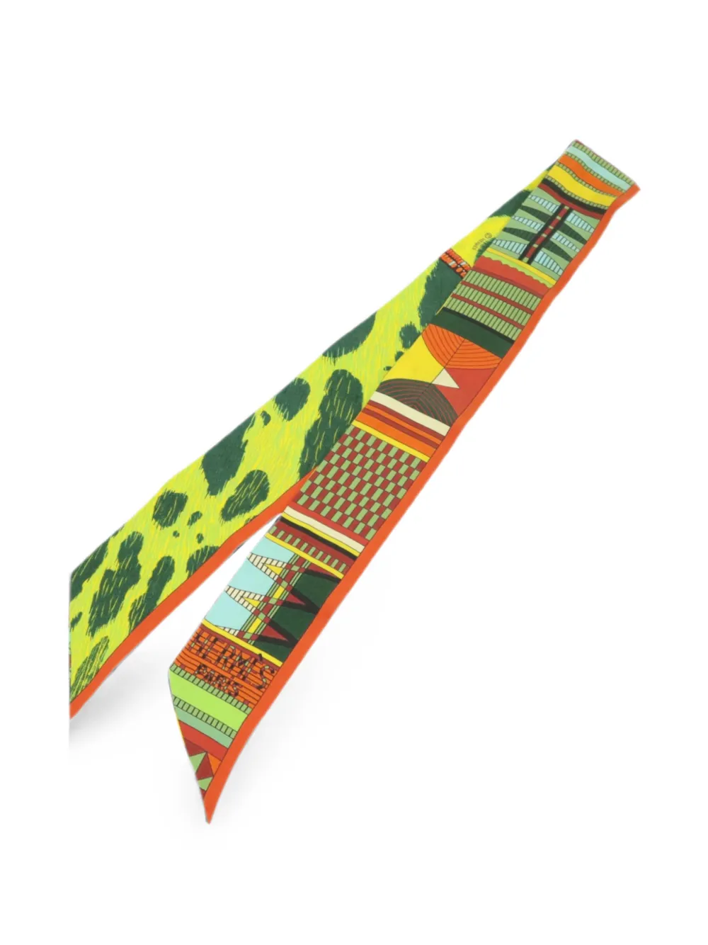 Hermès Pre-Owned Twilly geometric-print scarf - Giallo