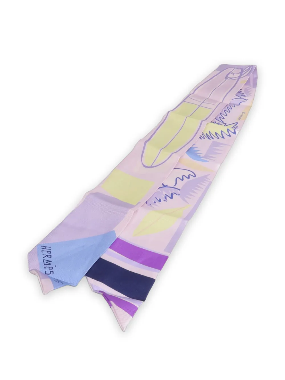 Hermès Pre-Owned Sea Surf and Fun Twilly Schal mit Print - Violett