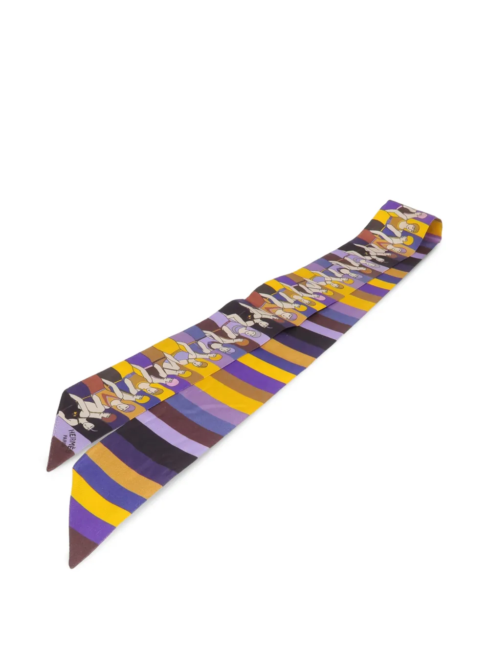 Hermès Pre-Owned striped silk scarf - Viola