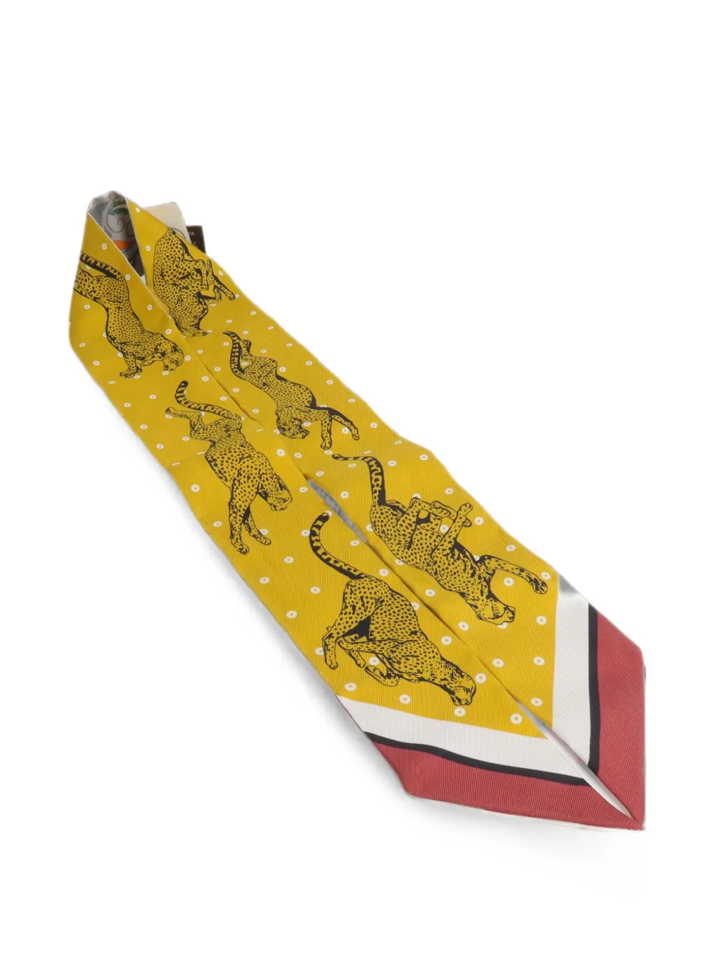 Hermès Pre-Owned leopard-print silk scarf - Giallo