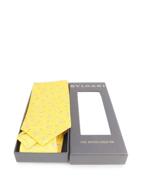 Bvlgari Pre-Owned Seven Fold crown-print tie