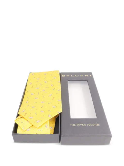 Bvlgari Pre-Owned Seven Fold crown-print tie