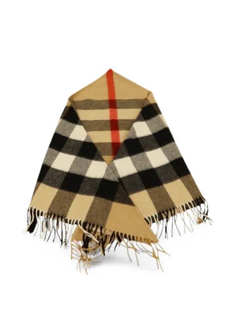 Burberry Pre-Owned check-pattern fringed cashmere scarf