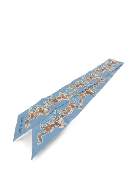 Hermès Pre-Owned Twilly horse-print scarf