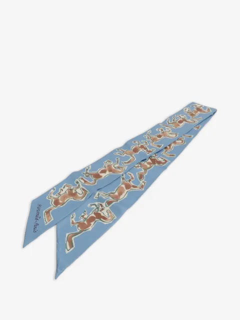 Hermès Pre-Owned foulard twilly à imprimé cheval