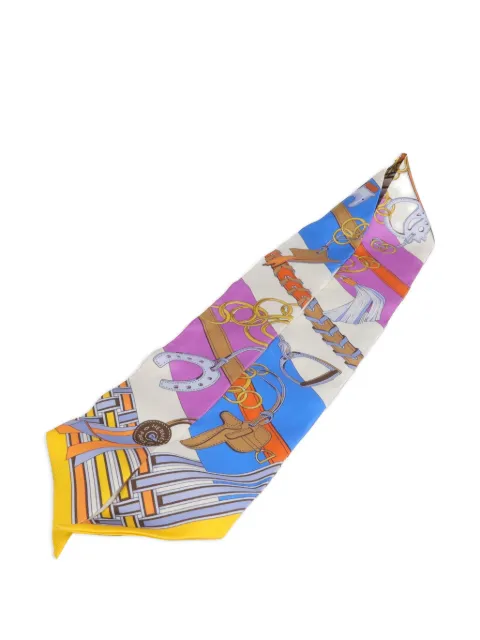 Hermès Pre-Owned Twilly equestrian-print scarf
