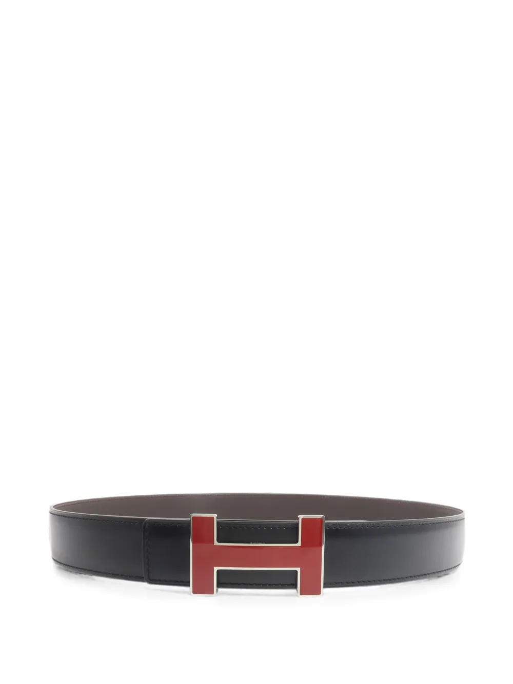 Hermès Pre-Owned H box leather buckle belt - Nero