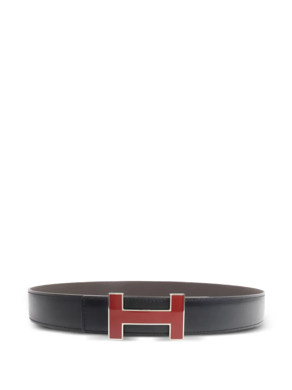 Hermès Pre-Owned H box leather buckle belt - Nero