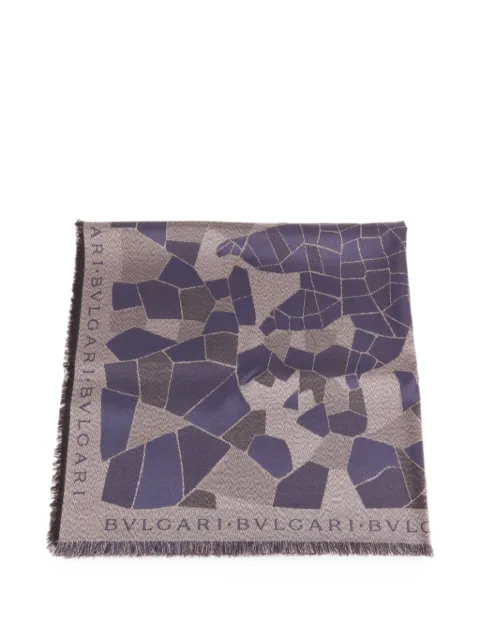 Bvlgari Pre-Owned mosaic-print fringed silk scarf