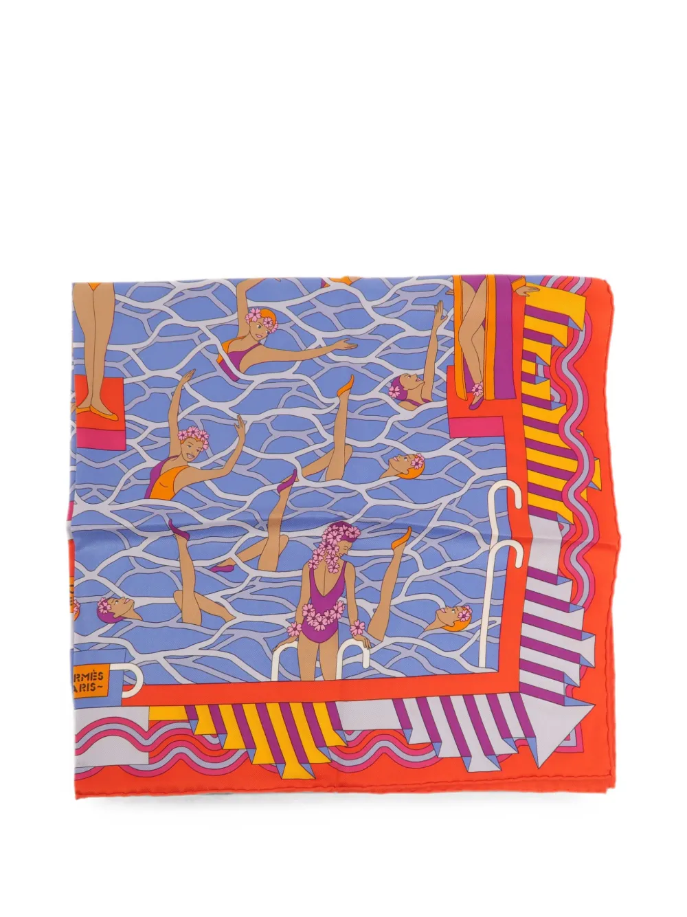 Hermès Pre-Owned Ballet Aquatique silk scarf - Arancione
