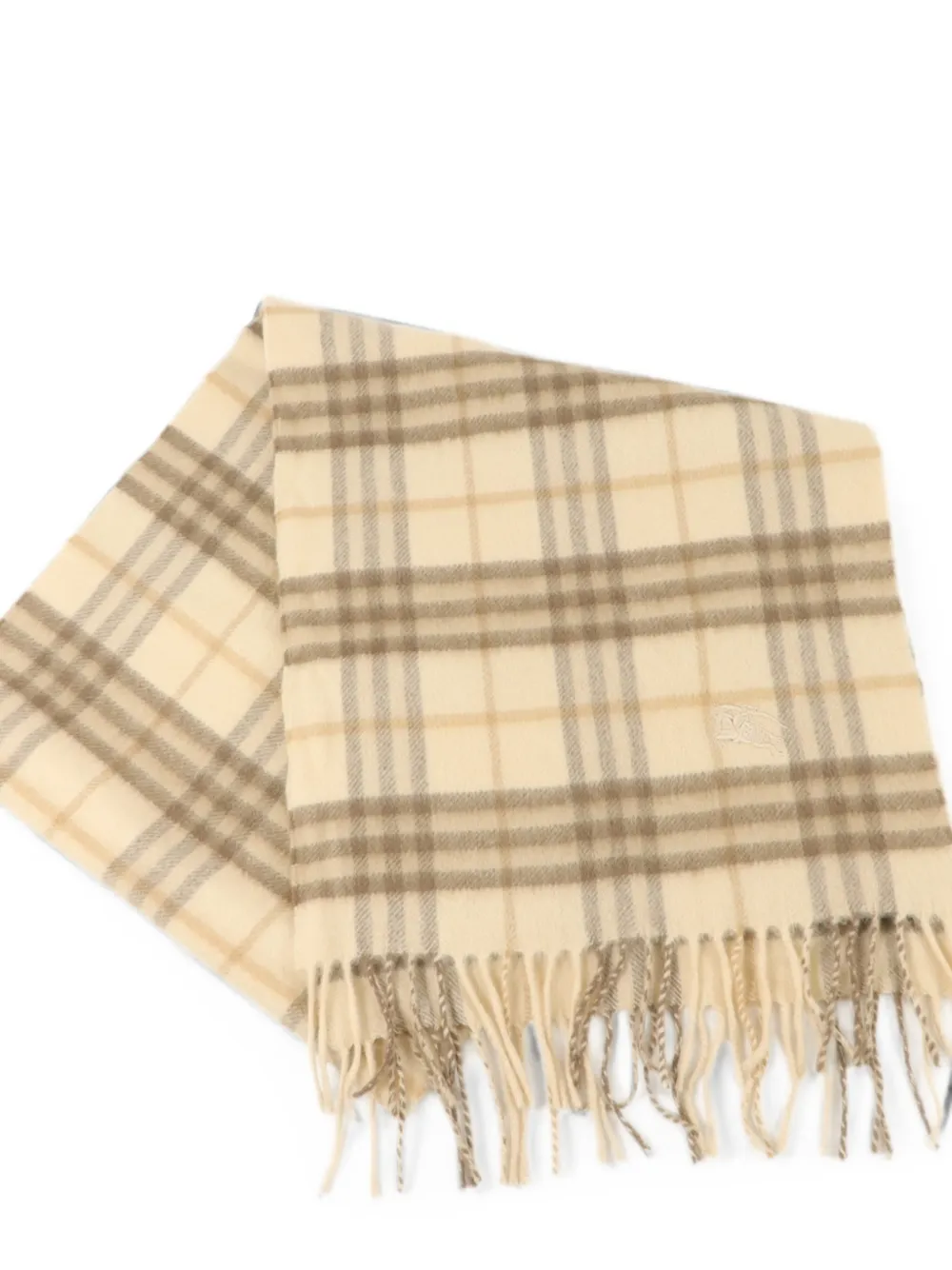 Burberry Pre-owned Check-pattern Fringed Scarf in Neutrals, view 3