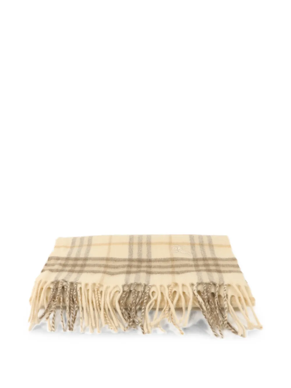 Burberry Pre-owned Check-pattern Fringed Scarf in Neutrals, view 4