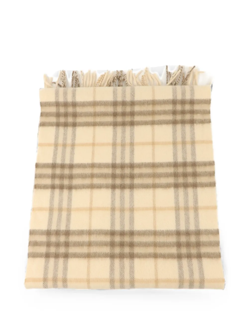 Burberry Pre-owned Check-pattern Fringed Scarf in Neutrals, view 5