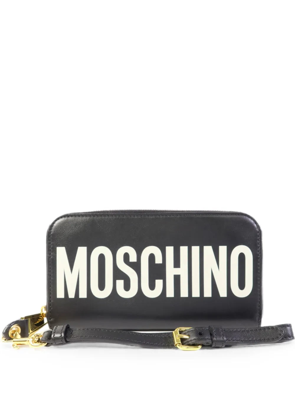 Moschino Pre-Owned logo-print leather wallet - Nero