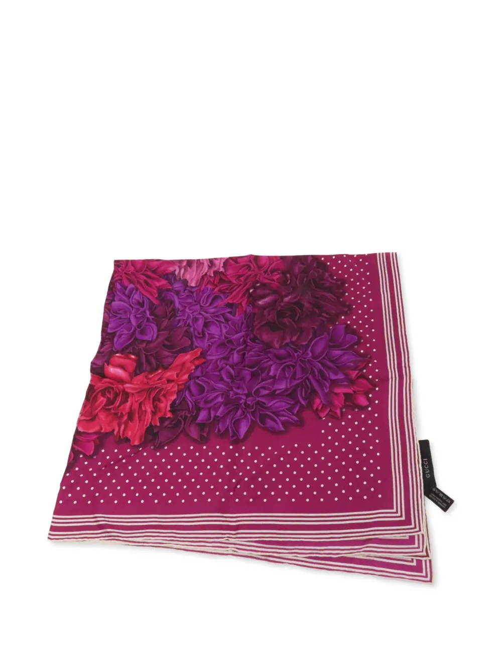 Gucci Pre-Owned Foulard con stampa a fiori - Rosa