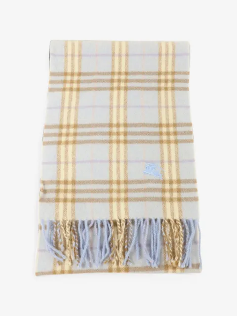 Burberry Pre-Owned bufanda con motivo de cuadros y flecos