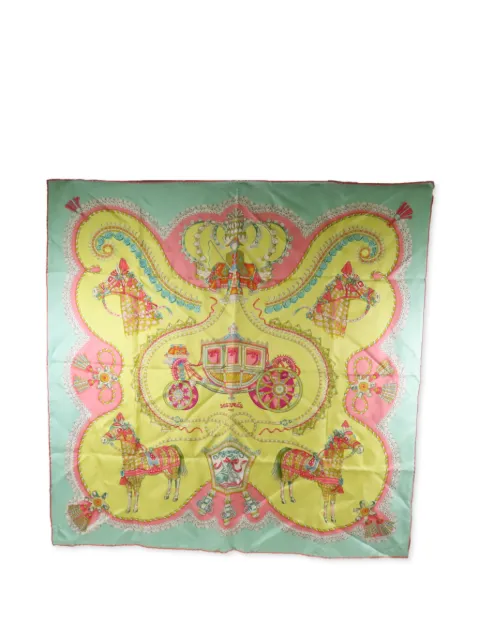 Hermès Pre-Owned Paperoles horse-print silk scarf