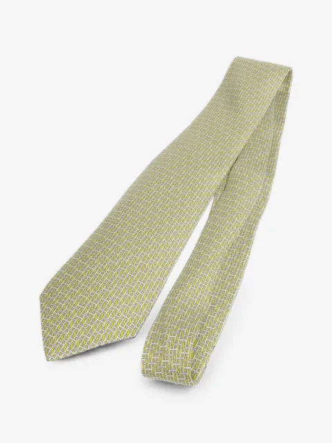 Hermès Pre-Owned geometric-pattern silk tie