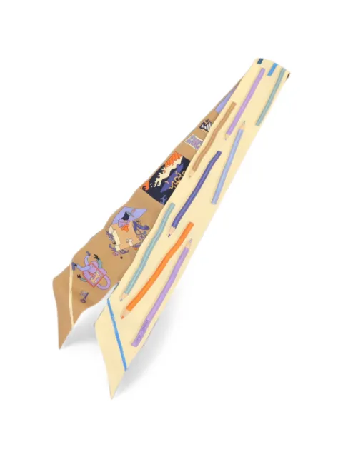 Hermès Pre-Owned Twilly tørklæde med grafisk tryk