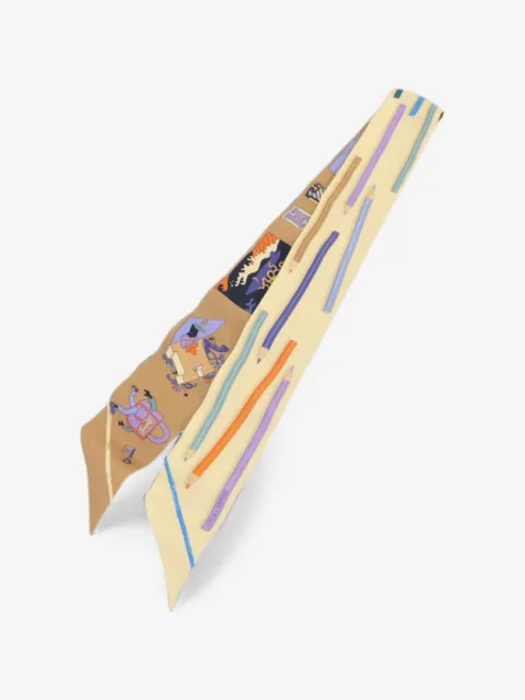 Hermès Pre-Owned mascada Twilly con estampado gráfico