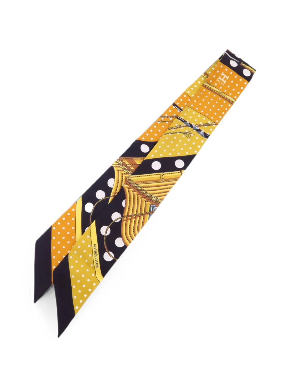 Hermès Pre-Owned Twilly polka-dot scarf - Nero