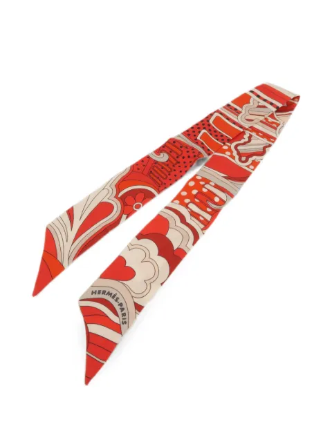 Hermès Pre-Owned Twilly abstract-print scarf