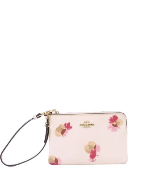 Coach Vintage floral-print leather pouch