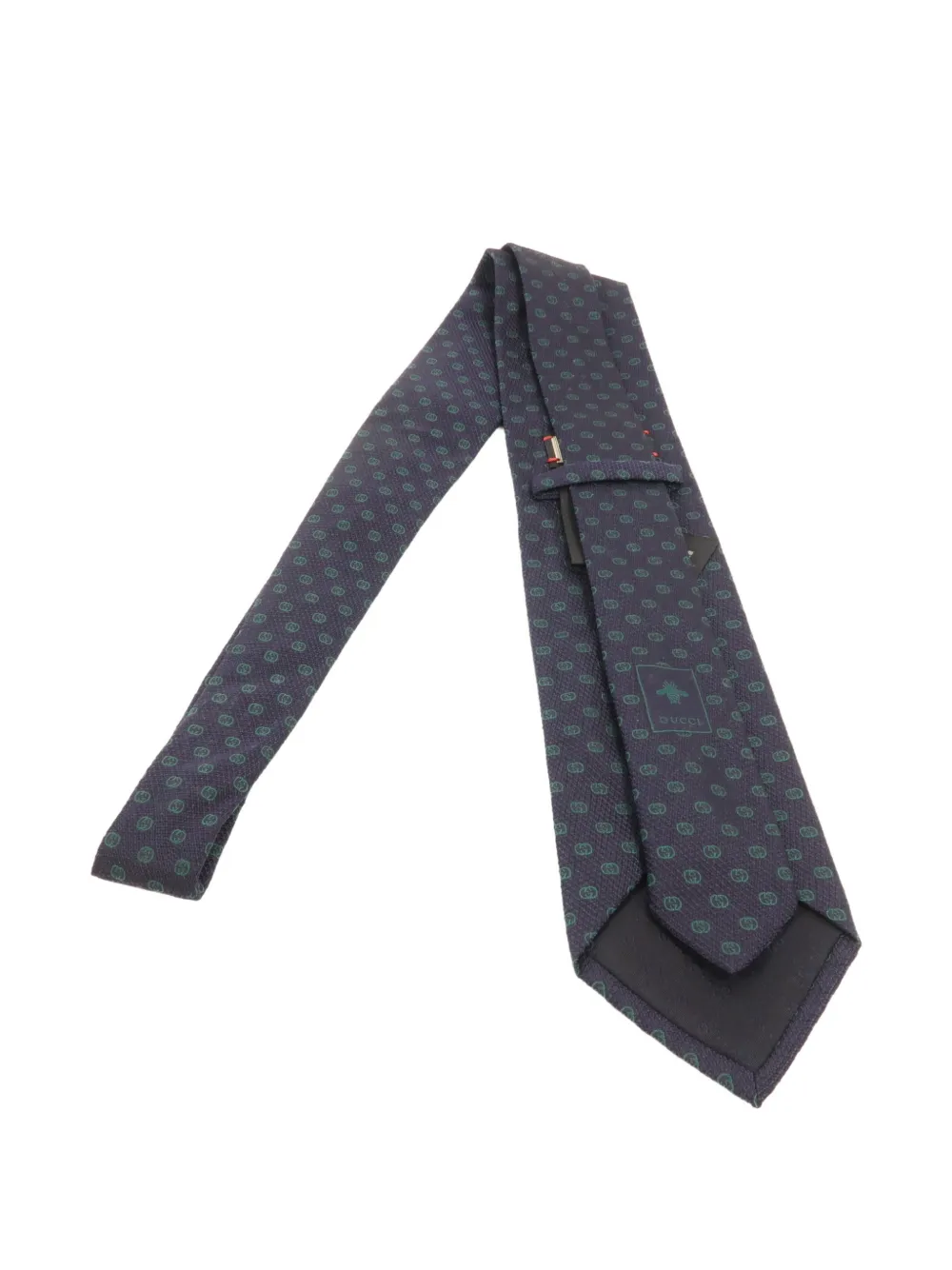 Pre-owned Gucci Patterned Tie In Blue