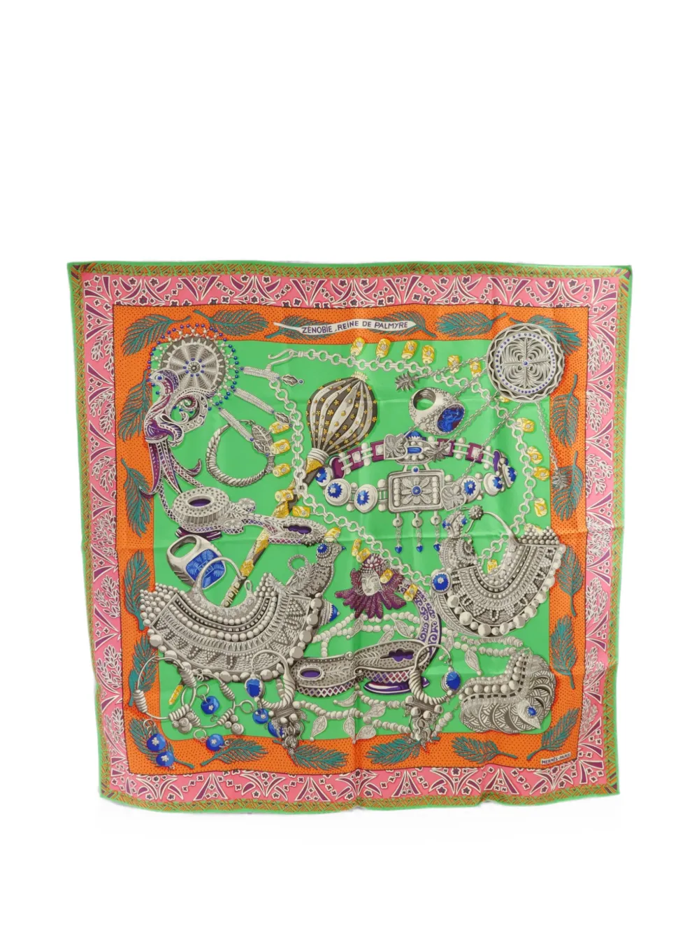 Hermès Pre-Owned 제노비 레인 드 팔미레 스카프 | 그린 | Image 1
