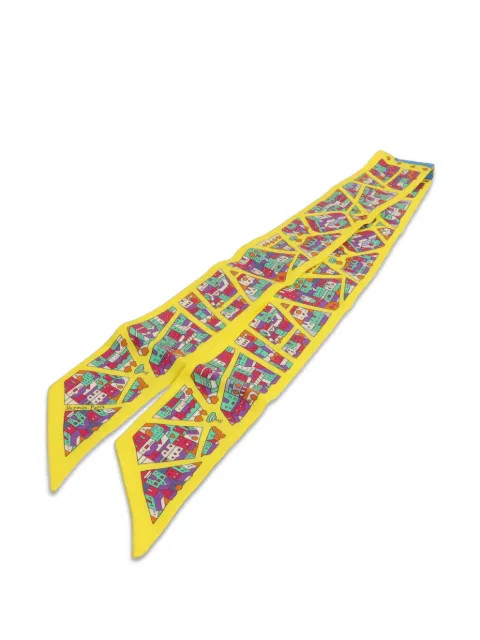 Hermès Pre-Owned Twilly architectural-print scarf