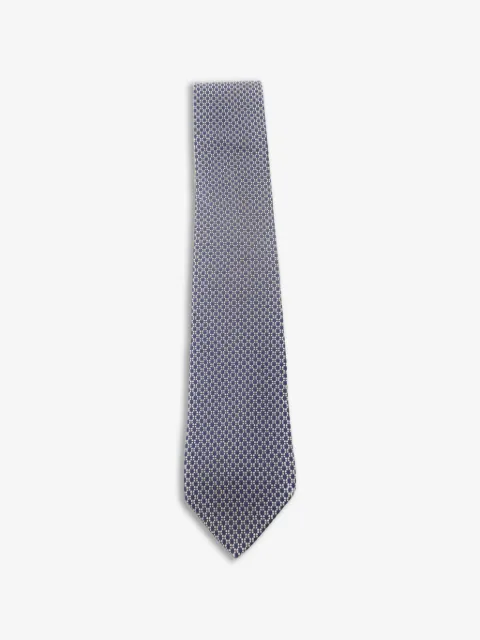 Ferragamo Pre-Owned corbata de seda con motivo geométrico