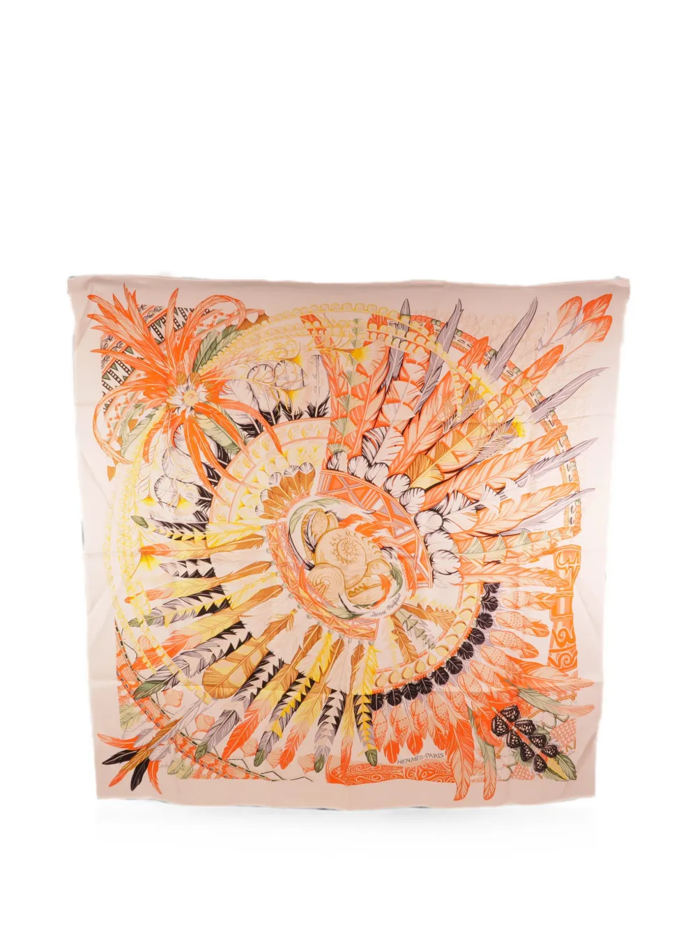 Hermès Pre-Owned Danse Pacifique square-shape scarf - Toni neutri