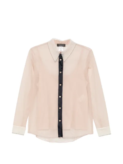 Fabiana Filippi sheer lace-collar blouse