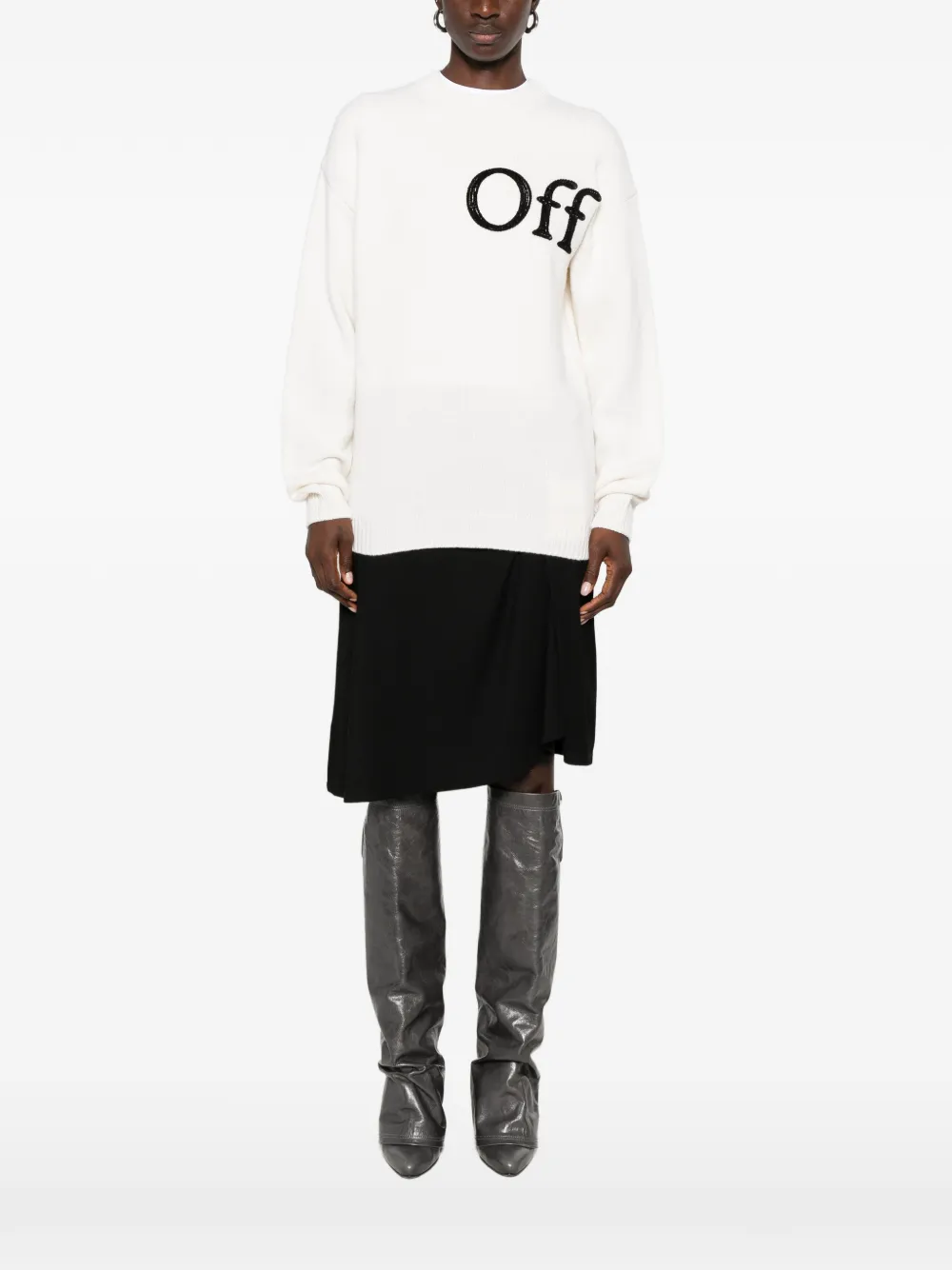 Off-White Trui met logopatch Beige