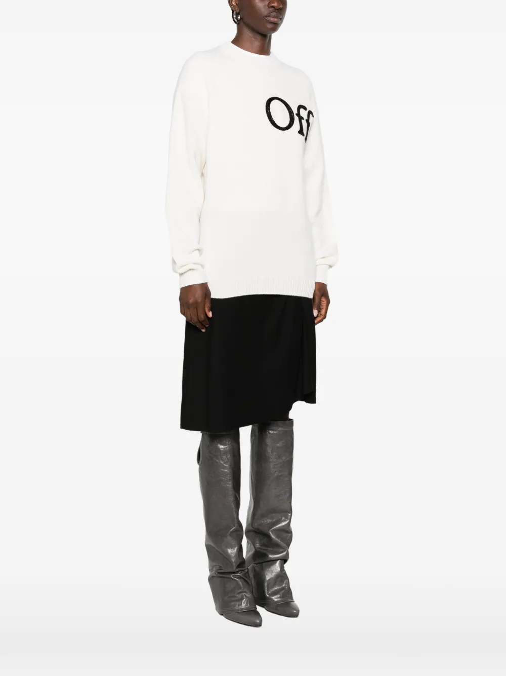 Off-White Trui met logopatch Beige
