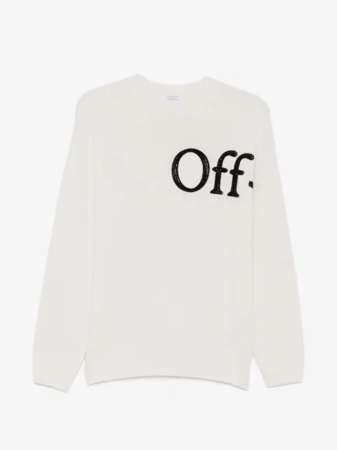 Off-White Pullover mit Logo-Patch