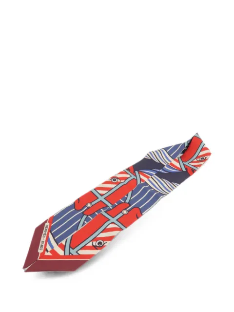 Hermès Pre-Owned Twilly horse-print silk scarf