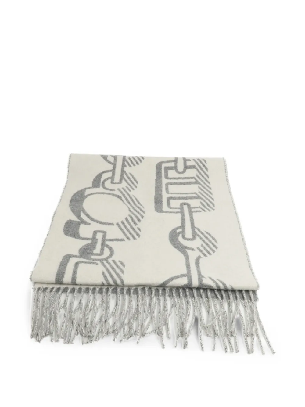 Hermès Pre-Owned fringed scarf - Grigio