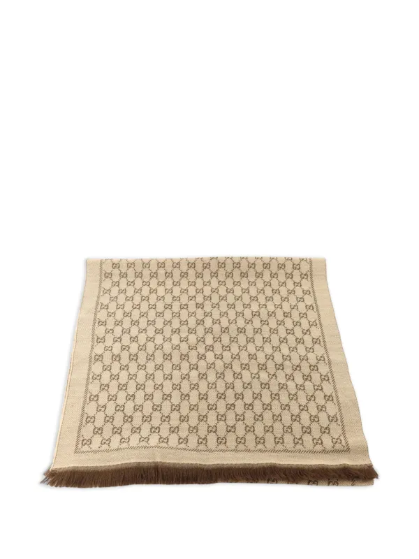 Gucci Pre-owned GG Monogram Scarf in Neutrals