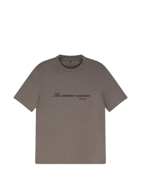 Brunello Cucinelli camiseta con eslogan estampado
