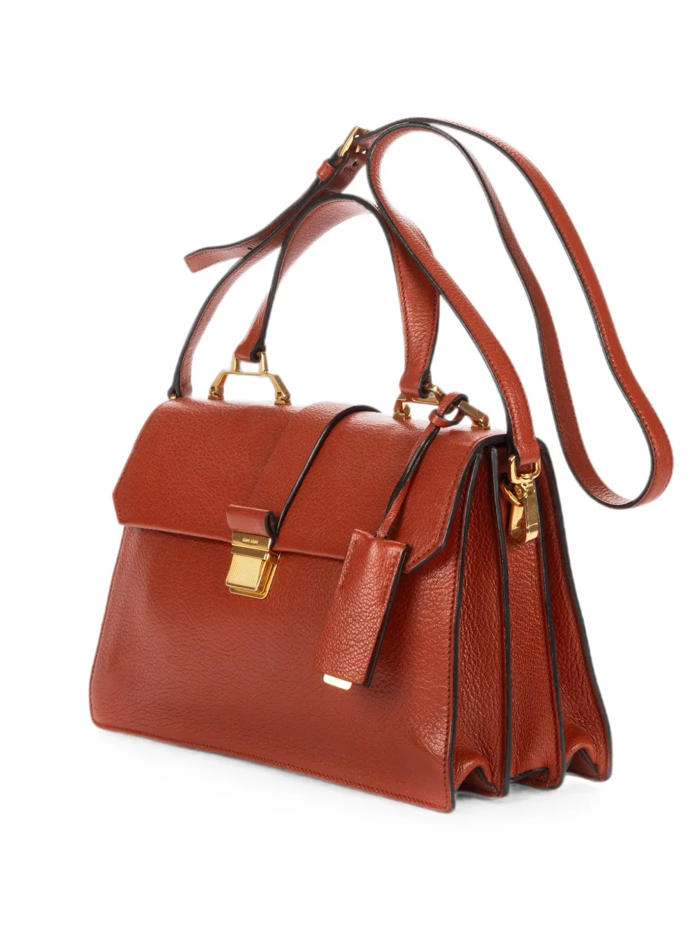 Miu Miu Pre-Owned Madras-leather tote bag - Marrone