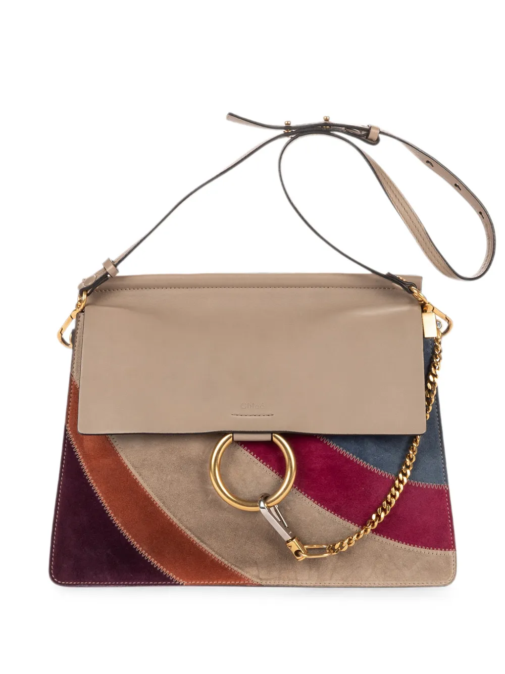 Chloé Pre-Owned medium Faye patchwork shoulder bag - Toni neutri
