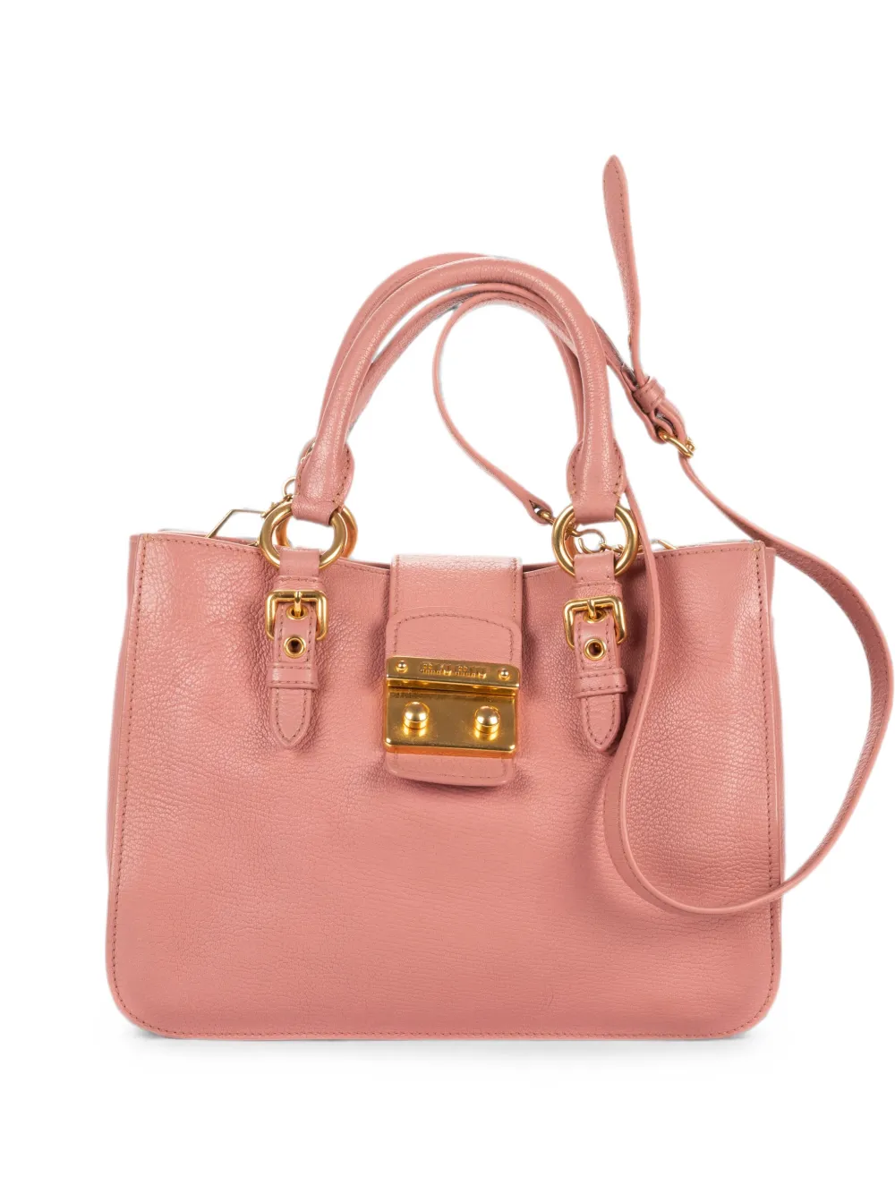 Miu Miu Pre-Owned Madras push-lock tote bag - Rosa