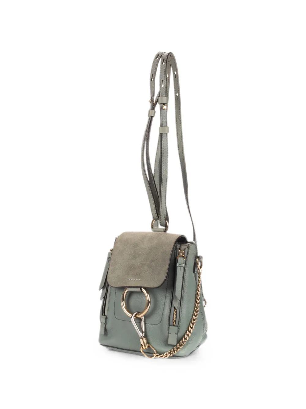 Chloé Pre-Owned Faye ring-detail backpack - Blu