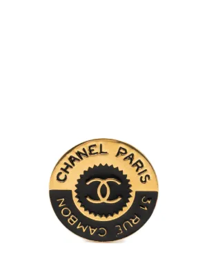 CHANEL Pre-Owned 1990s ロゴプレート ブローチ | ゴールドトーン